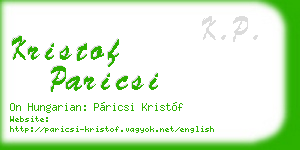 kristof paricsi business card