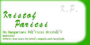 kristof paricsi business card